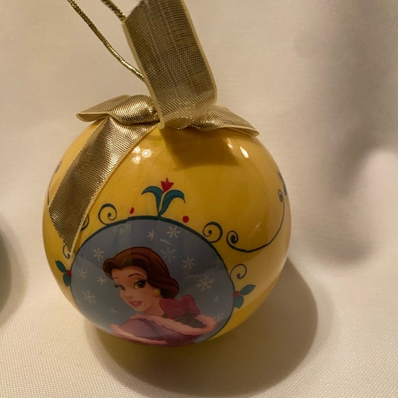 Set 2 Hallmark 1982 Moments Of Love Satin Ball & Disney Belle 3" RARE Ornaments - Picture 4 of 12